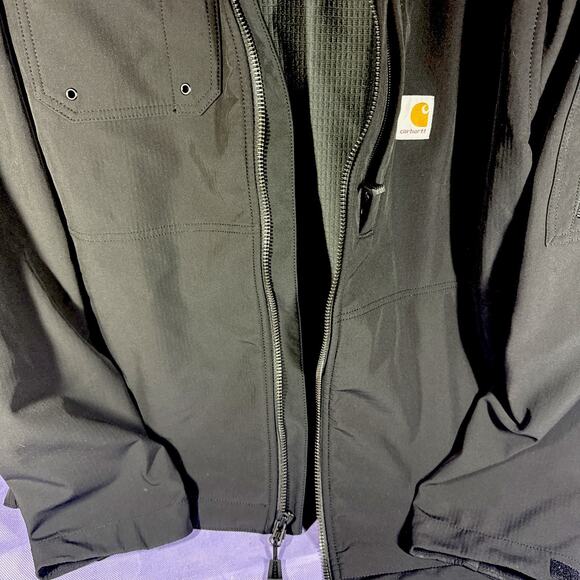 Carhartt Rain Defender Hooded Jacket, 0J3829-M, Black, XL Size - Picture 2 of 12